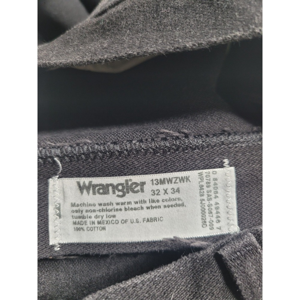 Wrangler 13MWZWK Men's Black Denim Jeans 32x34 100% Cotton Western Cowboy - Picture 6 of 7